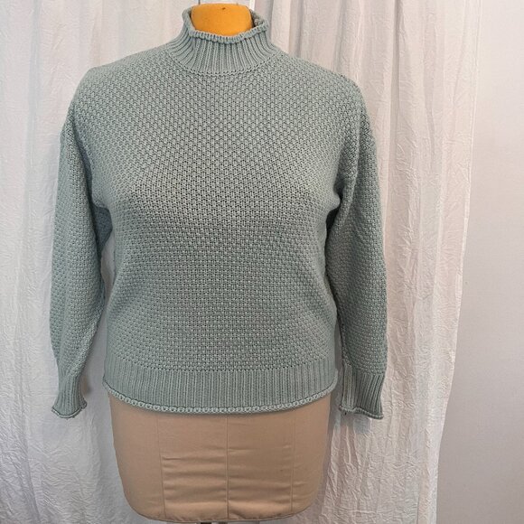 Seafoam green popcorn sweater - Picture 1 of 3